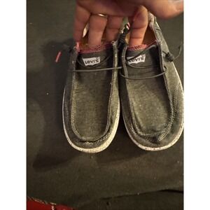 LEVIS Shoes Kids Youth 4 Casual Sneakers Grey Lace Up Low Top Comfort 549827-10G